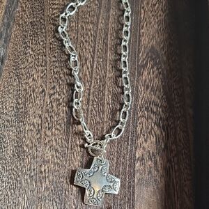 Silpada Silver-Tone Cross Pendant Necklace